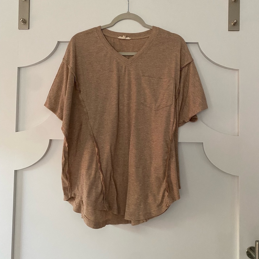 Ribbed Raw Seamed Dolman Top